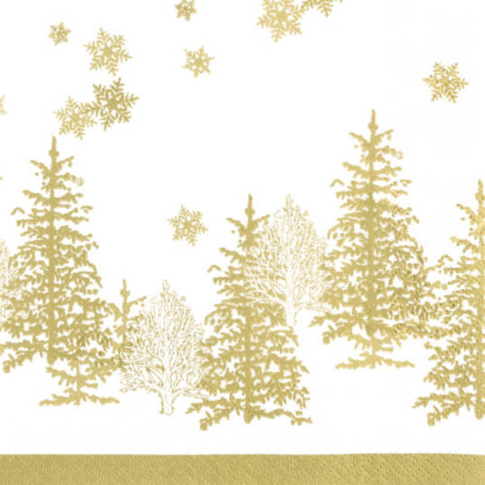 Paper Napkins 33cm, Gold Tree & Snowflakes *ETA NOV